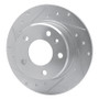 R1 78-81 BMW 733I Rear Left Drilled & Slotted Silver Brake Rotor