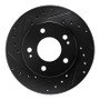 R1 90-90 Plymouth Laser Front Left Drilled & Slotted Black Brake Rotor