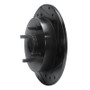 R1 88-88 Nissan Maxima Rear Left Drilled & Slotted Black Brake Rotor
