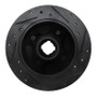 R1 88-88 Nissan Maxima Rear Right Drilled & Slotted Black Brake Rotor