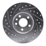 R1 15-20 Jaguar E-Pace Rear Right Drilled & Slotted Silver Brake Rotor