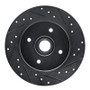 R1 84-87 Nissan Maxima Rear Right Drilled & Slotted Black Brake Rotor
