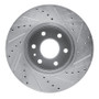 R1 15-20 Chevrolet Colorado Front Left Drilled & Slotted Silver Brake Rotor