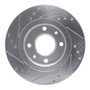 R1 89-91 Peugeot 405 Front Right Drilled & Slotted Silver Brake Rotor