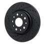 R1 18-25 Jeep Wrangler Front Left Drilled & Slotted Black Brake Rotor