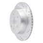 R1 02-06 Infiniti M45 Rear Right Drilled & Slotted Silver Brake Rotor