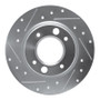 R1 71-89 Peugeot 505 Rear Left Drilled & Slotted Silver Brake Rotor