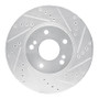 R1 97-01 Infiniti Q45 Front Right Drilled & Slotted Silver Brake Rotor