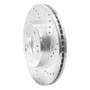 R1 97-01 Infiniti Q45 Front Right Drilled & Slotted Silver Brake Rotor