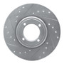 R1 69-89 Peugeot 504 Front Left Drilled & Slotted Silver Brake Rotor