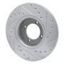 R1 69-89 Peugeot 504 Front Left Drilled & Slotted Silver Brake Rotor