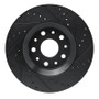 R1 18-25 Jeep Gladiator Front Left Drilled & Slotted Black Brake Rotor