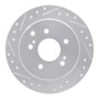 R1 90-96 Infiniti Q45 Rear Left Drilled & Slotted Silver Brake Rotor