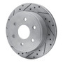 R1 03-05 Chevrolet Express 2500 Rear Left Drilled & Slotted Silver Brake Rotor