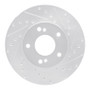 R1 90-97 Infiniti Q45 Front Right Drilled & Slotted Silver Brake Rotor