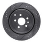 R1 08-12 Land Rover LR2 Rear Right Drilled & Slotted Silver Brake Rotor