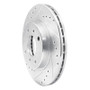 R1 90-92 Infiniti M30 Front Left Drilled & Slotted Silver Brake Rotor