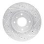 R1 90-92 Infiniti M30 Front Left Drilled & Slotted Silver Brake Rotor