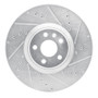R1 16-26 Polestar Polestar 2 Front Right Drilled & Slotted Silver Brake Rotor