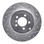 R1 03-05 Land Rover Range Rover Rear Right Drilled & Slotted Silver Brake Rotor