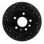 R1 97-08 Chevrolet ASTRA (Mexico) Rear Left Drilled & Slotted Black Brake Rotor