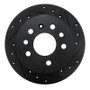 R1 94-96 Saab 900 Rear Right Drilled & Slotted Black Brake Rotor