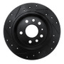 R1 94-96 Saab 900 Rear Right Drilled & Slotted Black Brake Rotor