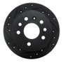 R1 94-96 Saab 900 Rear Left Drilled & Slotted Black Brake Rotor