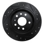 R1 94-96 Saab 900 Rear Left Drilled & Slotted Black Brake Rotor