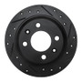 R1 86-98 Saab 9000 Rear Right Drilled & Slotted Black Brake Rotor
