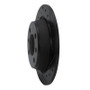 R1 86-98 Saab 9000 Rear Right Drilled & Slotted Black Brake Rotor