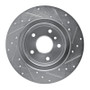 R1 94-04 Land Rover Range Rover Rear Left Drilled & Slotted Silver Brake Rotor