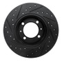 R1 81-87 Saab 900 Front Right Drilled & Slotted Black Brake Rotor