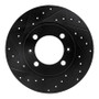 R1 81-87 Saab 900 Front Left Drilled & Slotted Black Brake Rotor