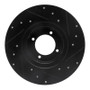 R1 62-80 MG MGB Front Left Drilled & Slotted Black Brake Rotor