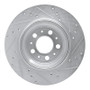R1 03-14 Volvo XC90 Rear Left Drilled & Slotted Silver Brake Rotor