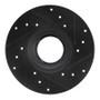 R1 63-79 Austin Healey Sprite Front Left Drilled & Slotted Black Brake Rotor