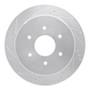 R1 17-24 Nissan Titan Rear Left Drilled & Slotted Silver Brake Rotor