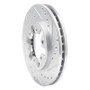 R1 85-12 Nissan D21 Hardbody Pickup HD (6 Cyl) Front Right Drilled & Slotted Silver Brake Rotor