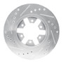 R1 85-12 Nissan D21 Hardbody Pickup HD (6 Cyl) Front Right Drilled & Slotted Silver Brake Rotor