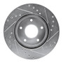 R1 99-01 Infiniti I30 Front Left Drilled & Slotted Silver Brake Rotor