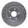 R1 07-14 Suzuki SX4 Rear Right Drilled & Slotted Silver Brake Rotor