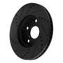 R1 01-05 Toyota RAV4 Front Right Drilled & Slotted Black Brake Rotor