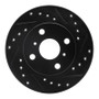 R1 91-99 Toyota Paseo Front Right Drilled & Slotted Black Brake Rotor