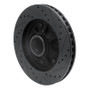 R1 97-04 Ford F-250 2WD (Excl Super Duty) Front Left Drilled & Slotted Black Brake Rotor