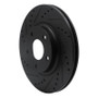 R1 02-06 Infiniti I35 Front Left Drilled & Slotted Black Brake Rotor