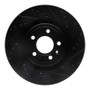 R1 11-14 Ford Mustang Front Right Drilled & Slotted Black Brake Rotor