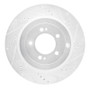 R1 08-15 Mitsubishi Lancer Rear Right Drilled & Slotted Silver Brake Rotor