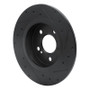 R1 14-20 Infiniti QX30 Rear Left Drilled & Slotted Black Brake Rotor
