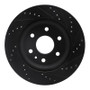 R1 07-17 Buick Enclave Front Left Drilled & Slotted Black Brake Rotor